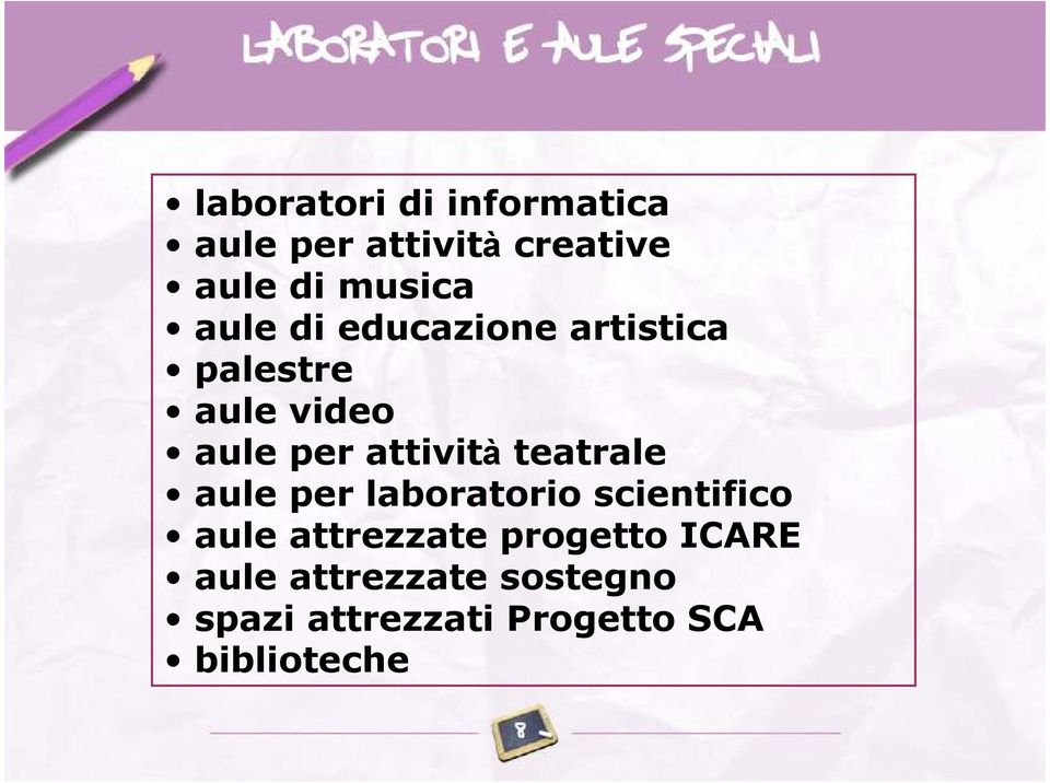 teatrale aule per laboratorio scientifico aule attrezzate progetto