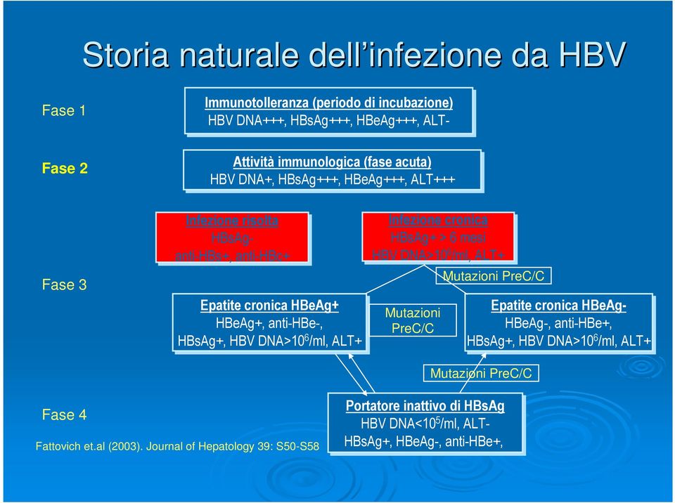 ALT+ Infezione cronica HBsAg+ > 6 mesi HBV DNA>10 6 /ml, ALT+ Mutazioni PreC/C Mutazioni PreC/C Epatite cronica HBeAg- HBeAg-, anti-hbe+, HBsAg+, HBV DNA>10 6