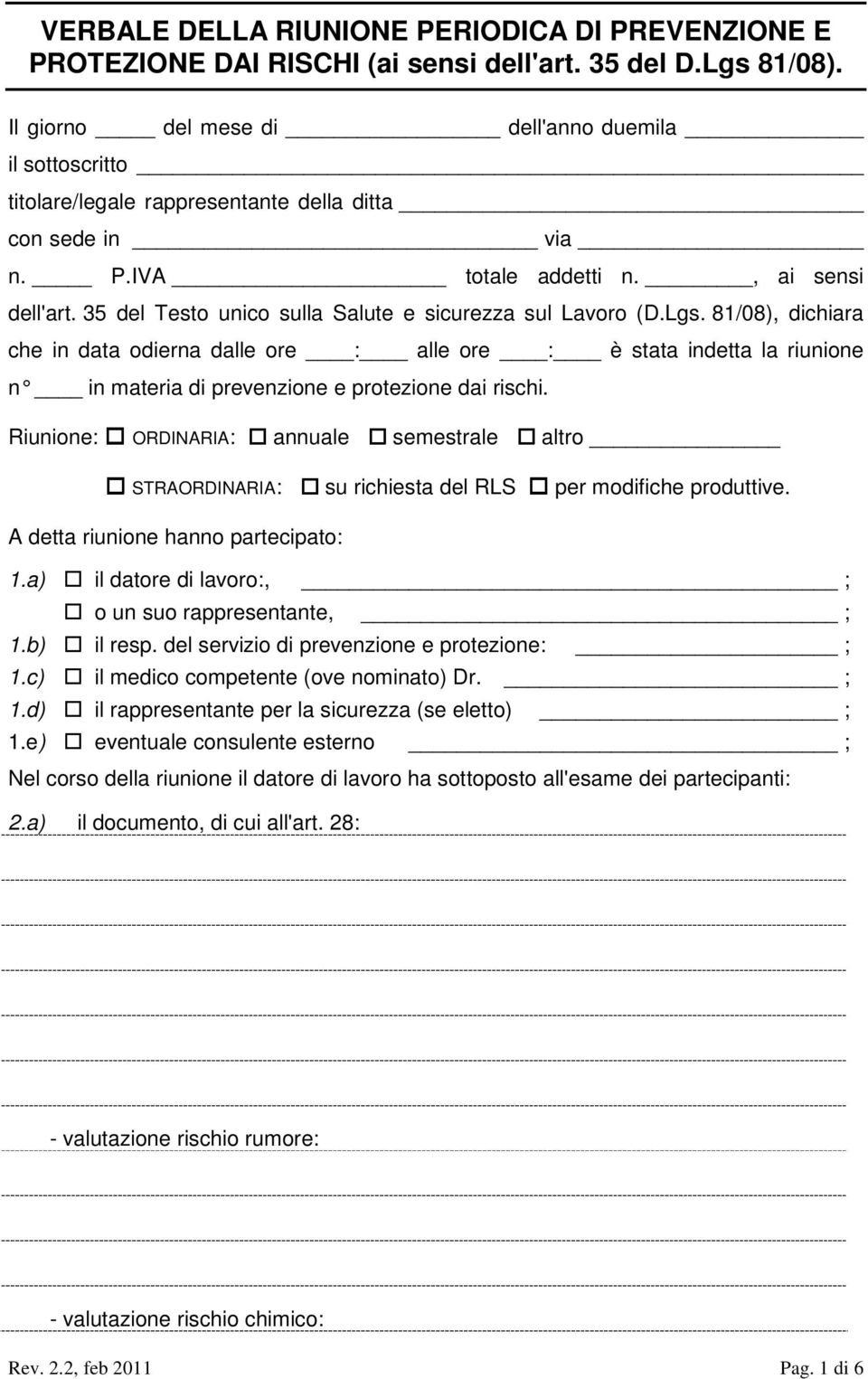 35 del Testo unico sulla Salute e sicurezza sul Lavoro (D.Lgs.