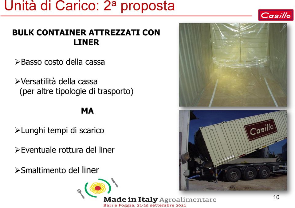 cassa (per altre tipologie di trasporto) MA Lunghi tempi