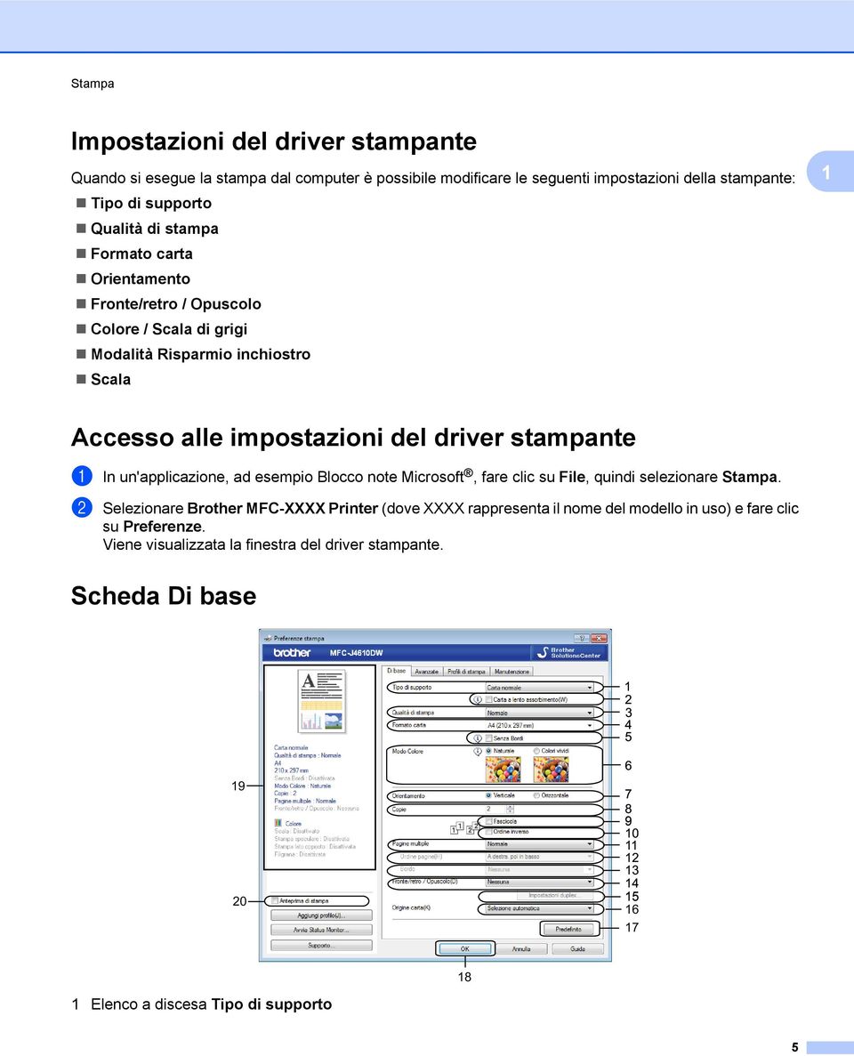 un'applicazione, ad esempio Blocco note Microsoft, fare clic su File, quindi selezionare Stampa.