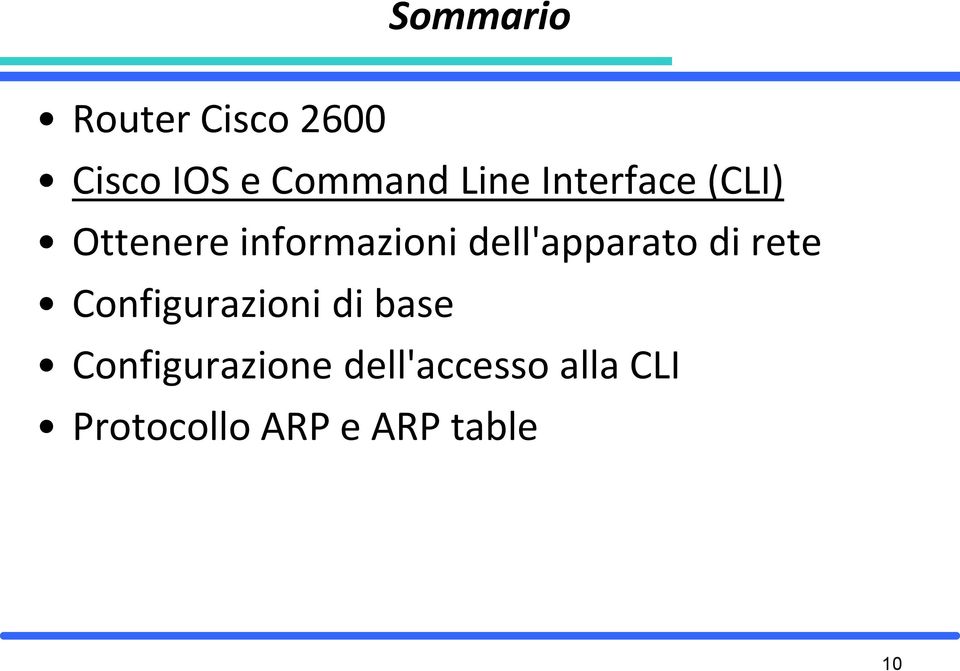 dell'apparato di rete Configurazioni di base