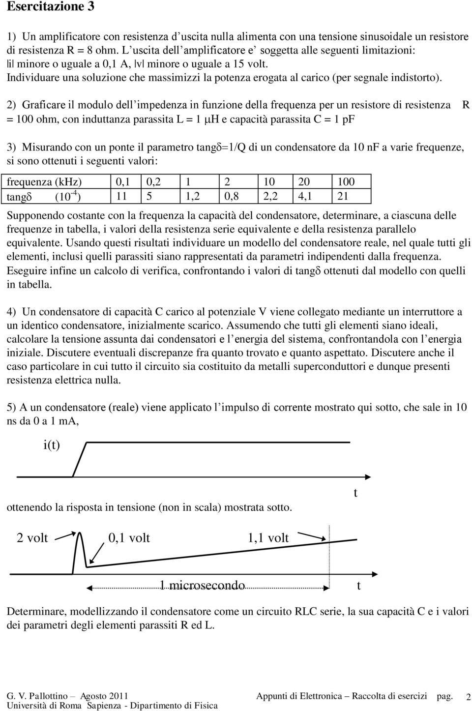 Individuare una soluzione che massimizzi la potenza erogata al carico (per segnale indistorto).