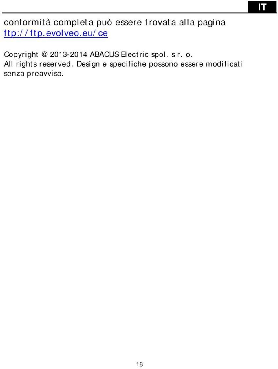 eu/ce Copyright 2013-2014 ABACUS Electric spol. s r.