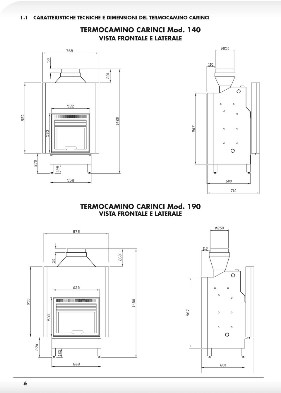 Mod. 140 VISTA FRONTALE E LATERALE