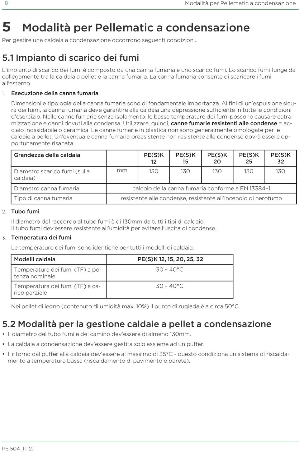 Esecuzione della canna fumaria Dimensioni e tipologia della canna fumaria sono di fondamentale importanza.