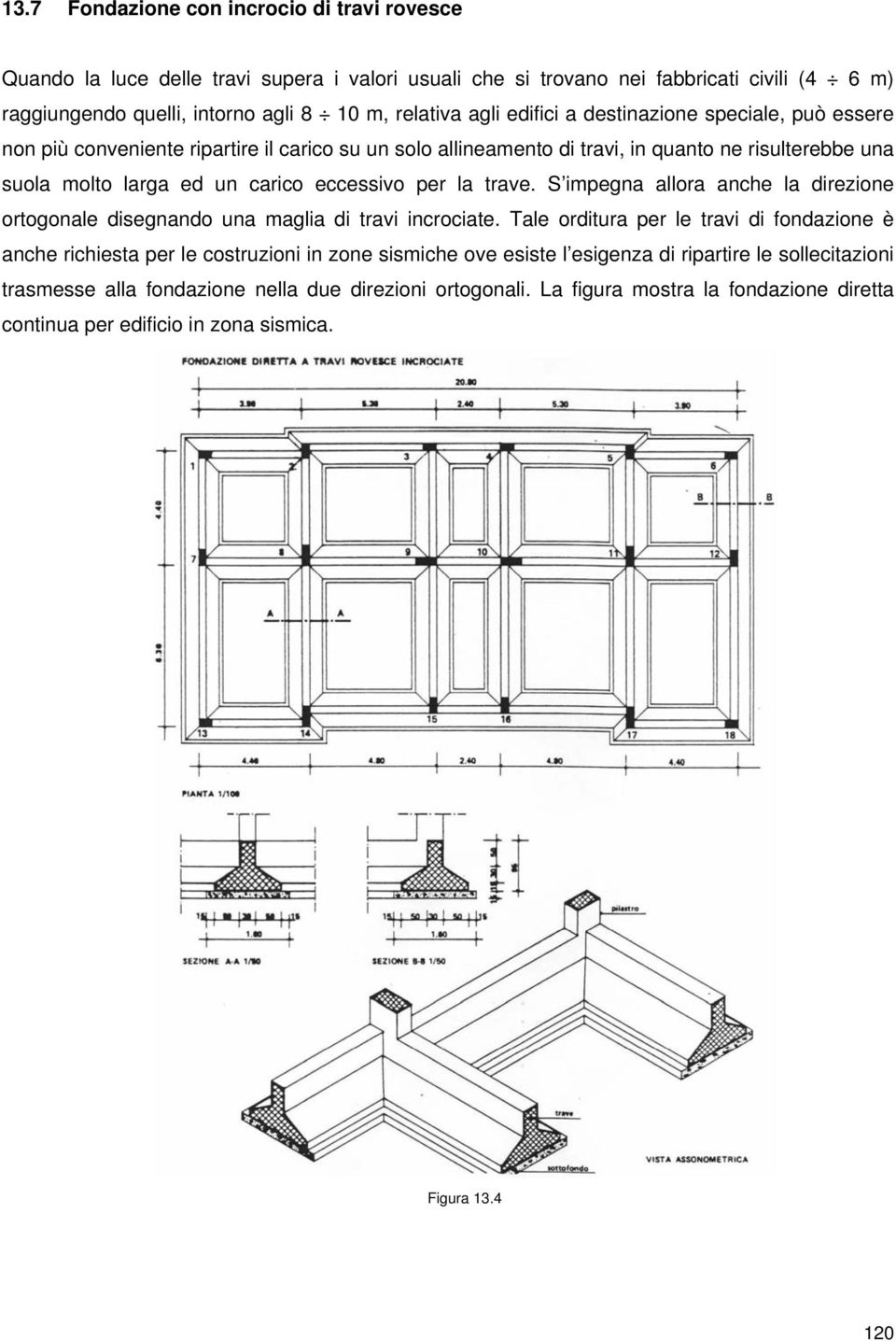 trave. S impegna allora anche la direzione ortogonale disegnando una maglia di travi incrociate.