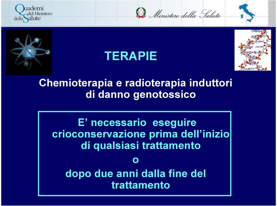 crioconservazione prima dell inizio di qualsiasi