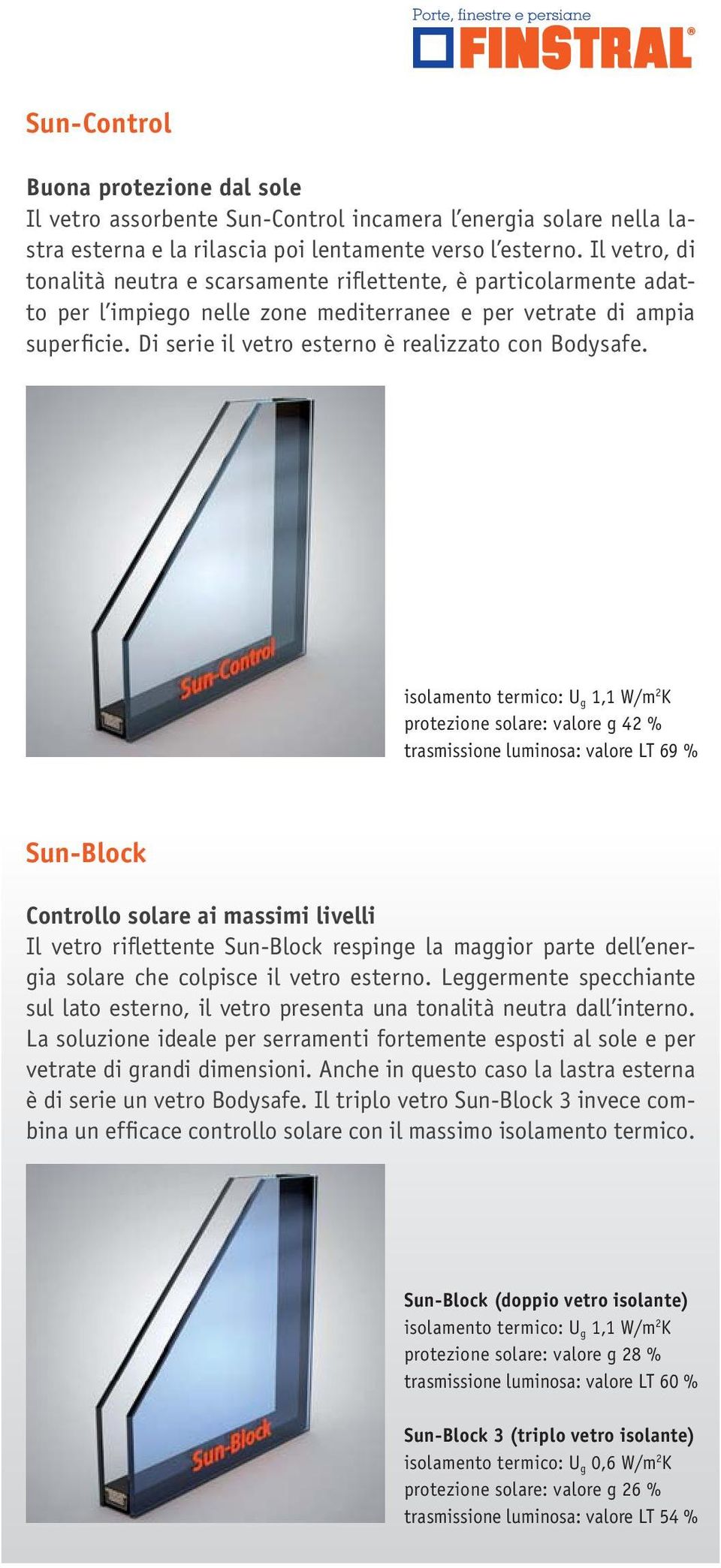 Di serie il vetro esterno è realizzato con Bodysafe.