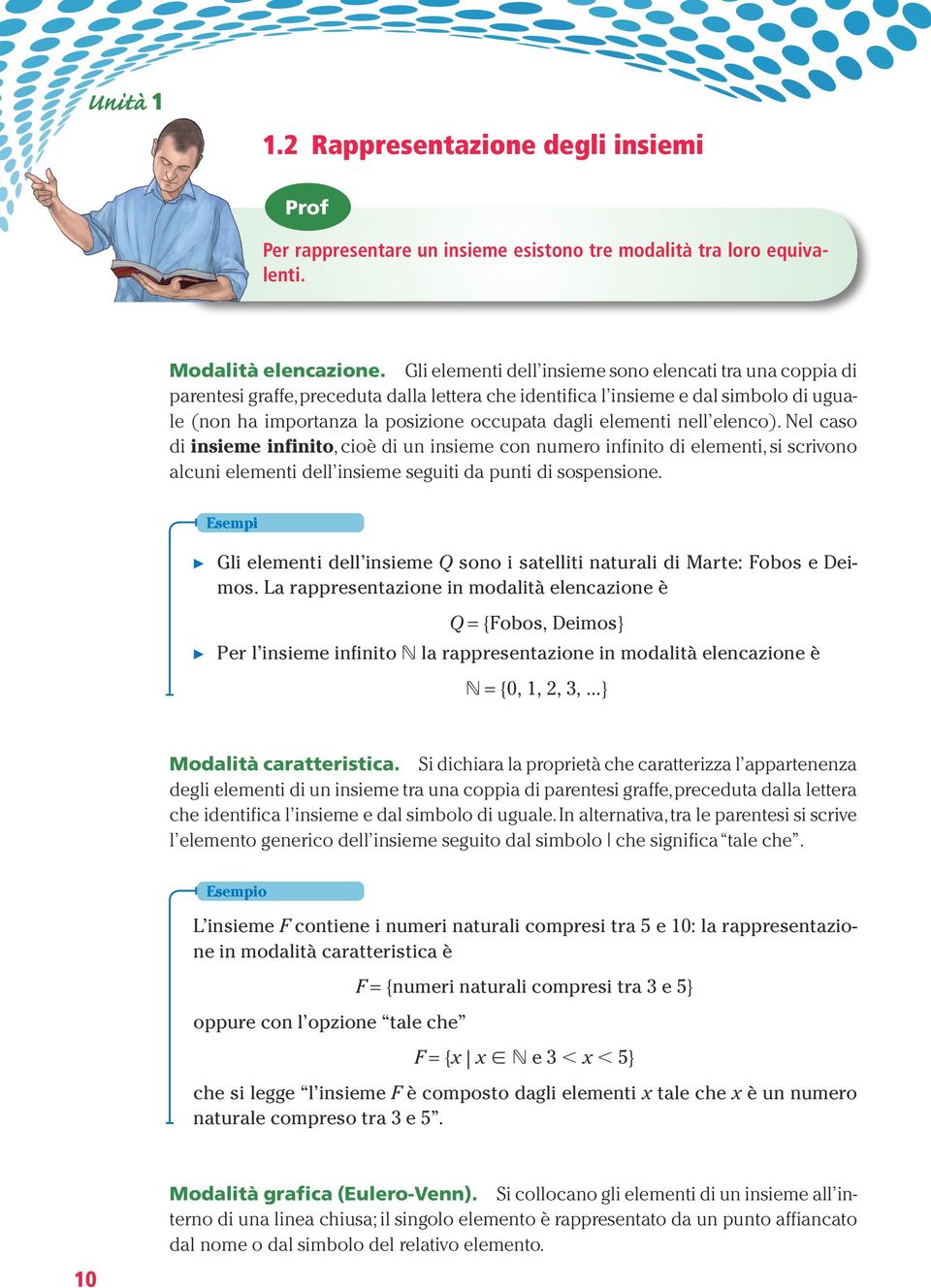 elementi nell elenco). Nel caso di insieme infinito, cioè di un insieme con numero infinito di elementi, si scrivono alcuni elementi dell insieme seguiti da punti di sospensione.