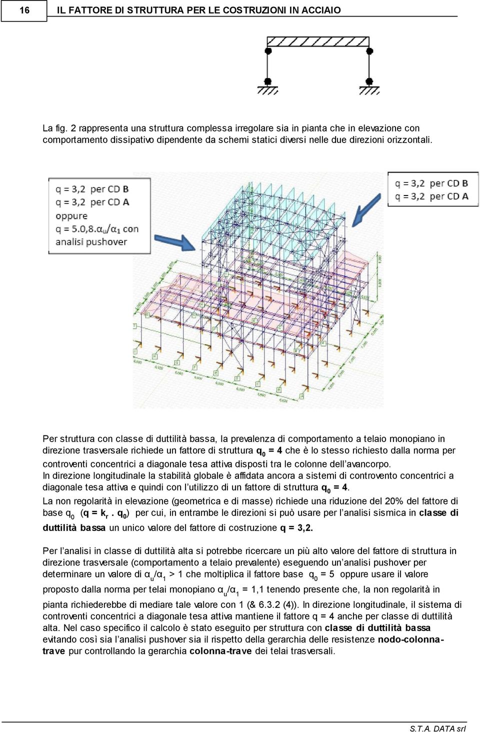 per controventi concentrici a diagonale tesa attiva disposti tra le colonne dell avancorpo.