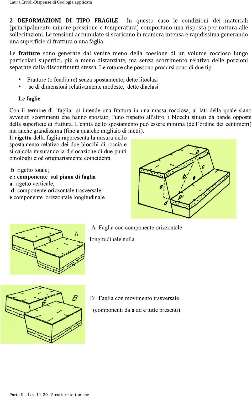 Le fratture sono generate dal venire meno della coesione di un volume roccioso lungo particolari superfici, più o meno distanziate, ma senza scorrimento relativo delle porzioni separate dalla