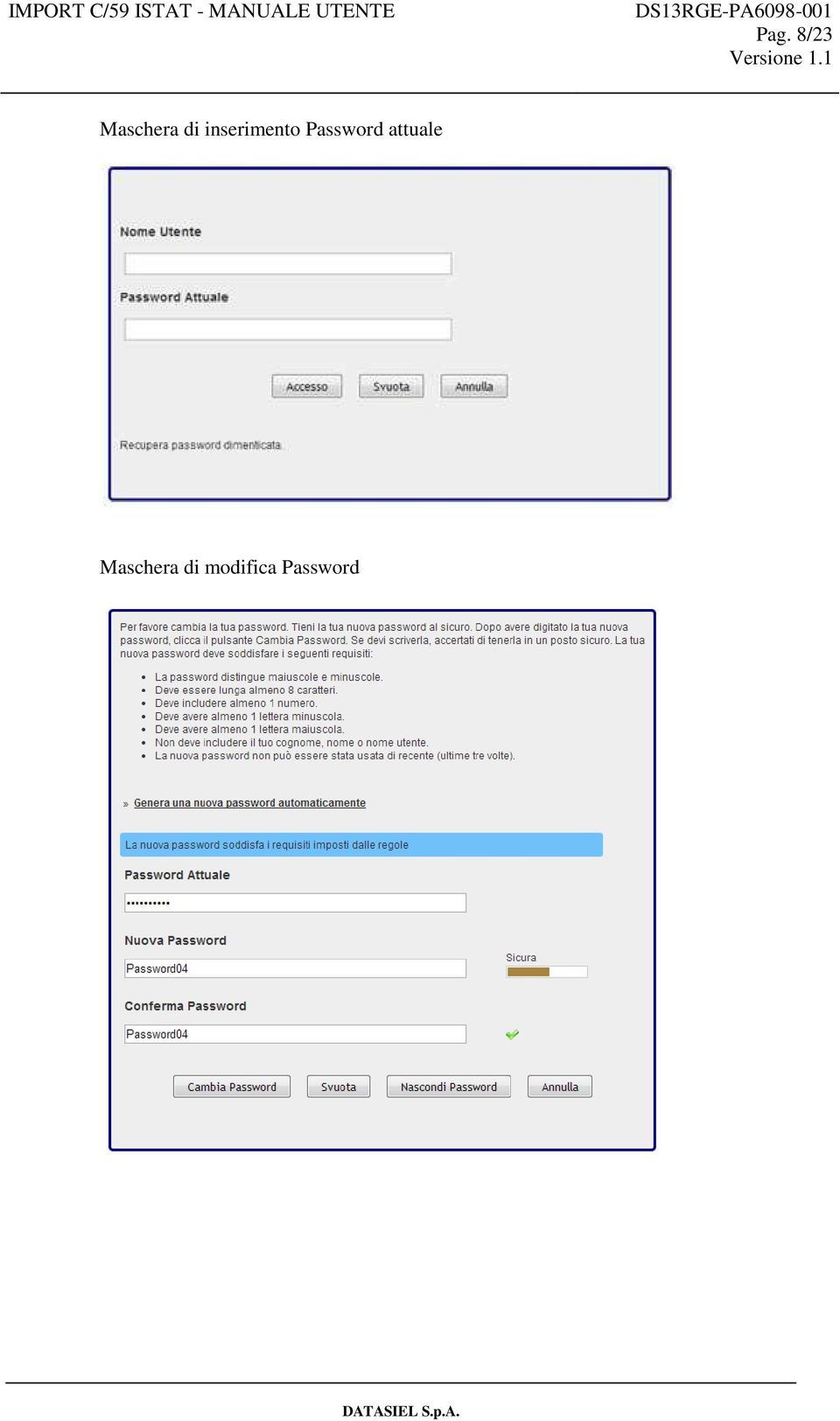 Password attuale