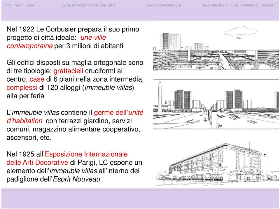 periferia L immeuble villas contiene il germe dell unité d habitation con terrazzi giardino, servizi comuni, magazzino alimentare cooperativo, ascensori, etc.