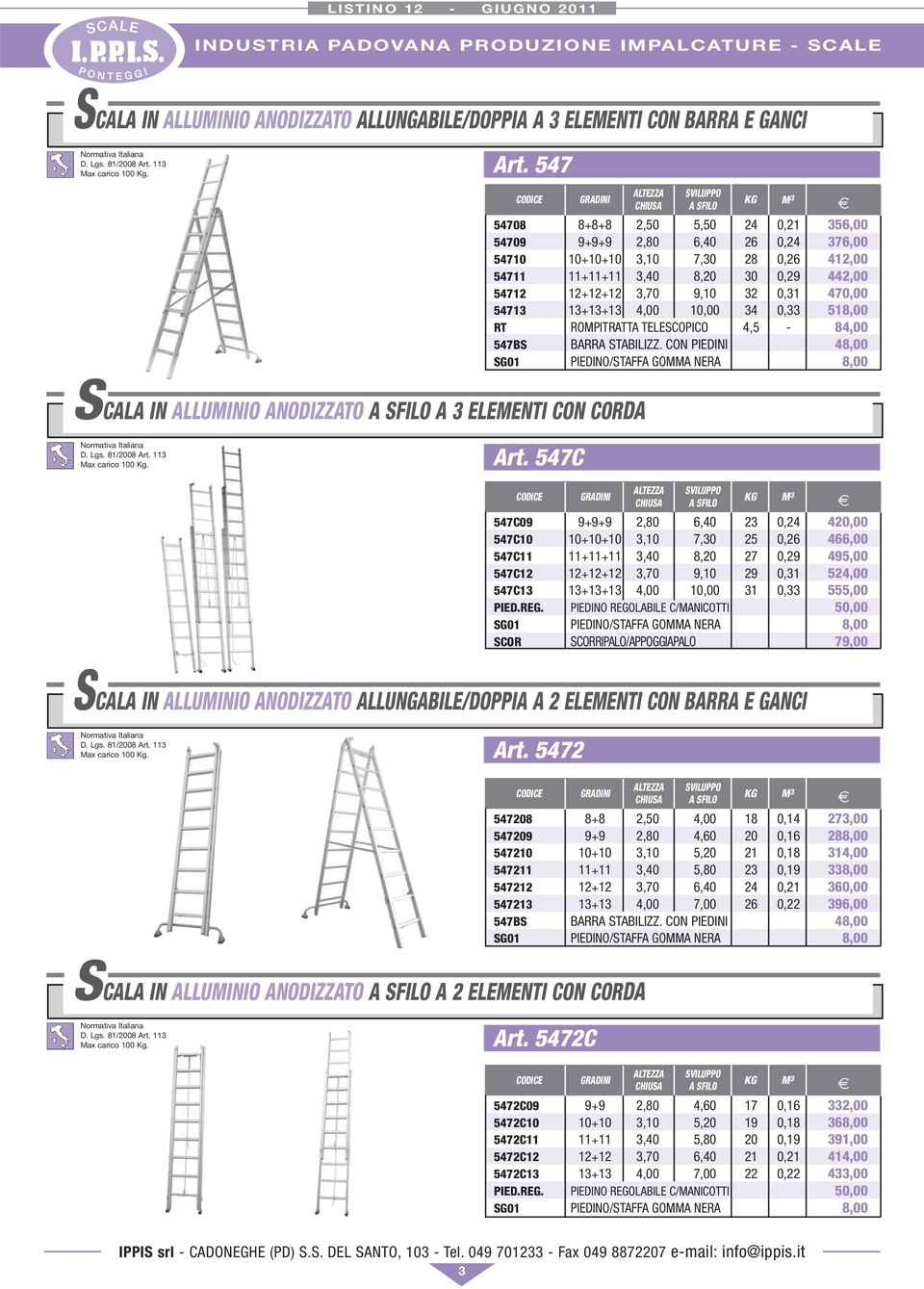 32 0,31 470,00 54713 13+13+13 4,00 10,00 34 0,33 518,00 RT ROMPITRATTA TELESCOPICO 4,5-84,00 547BS BARRA STABILIZZ.