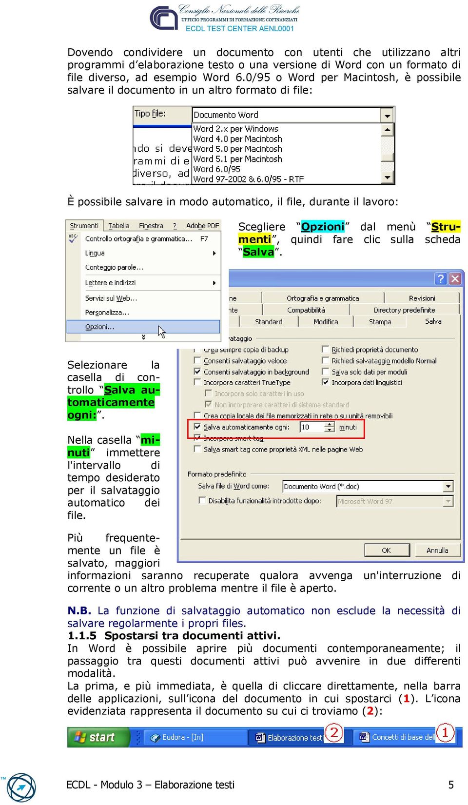 quindi fare clic sulla scheda Salva. Selezionare la casella di controllo Salva automaticamente ogni:.