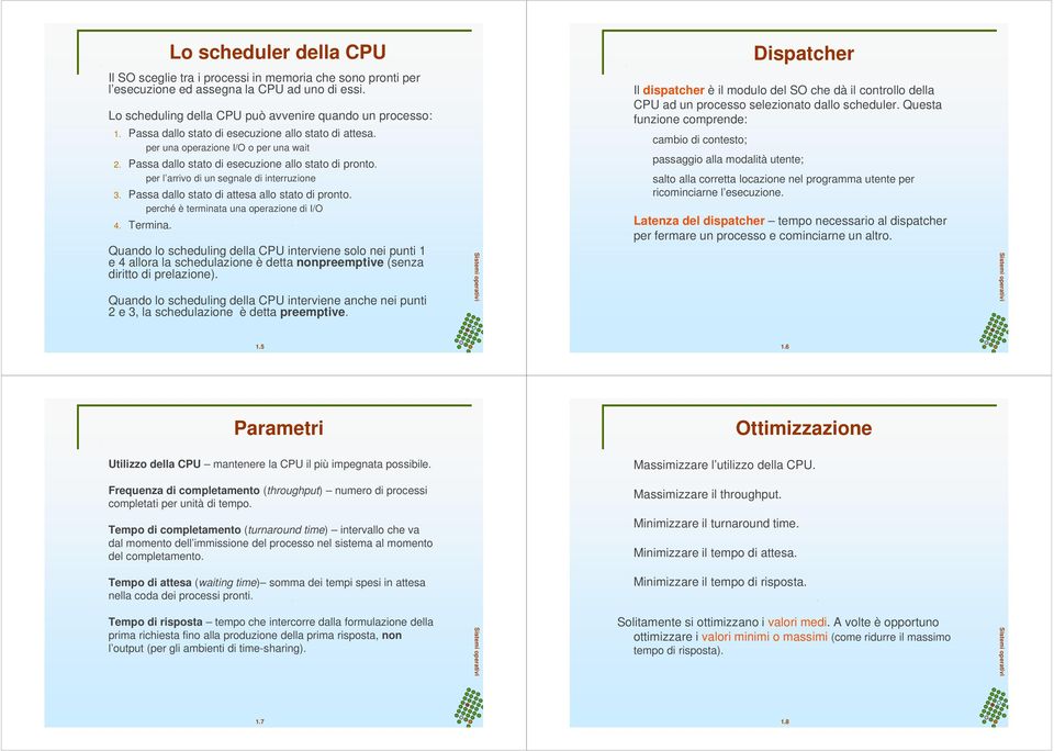 Passa dallo stato di attesa allo stato di pronto. perché è terminata una operazione di I/O 4. Termina.