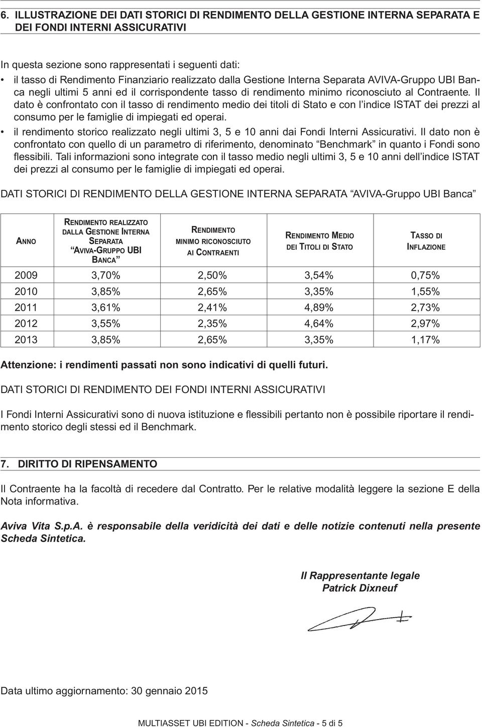 Il dato è confrontato con il tasso di rendimento medio dei titoli di Stato e con l indice ISTAT dei prezzi al consumo per le famiglie di impiegati ed operai.