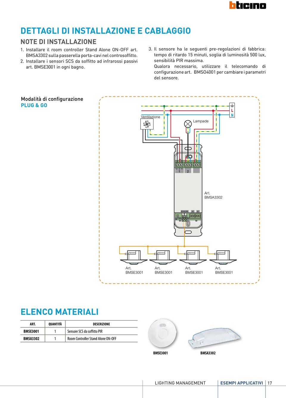 Il sensore ha le seguenti pre-regolazioni di fabbrica: tempo di ritardo 15 minuti, soglia di luminosità 500 lux, sensibilità PIR massima.