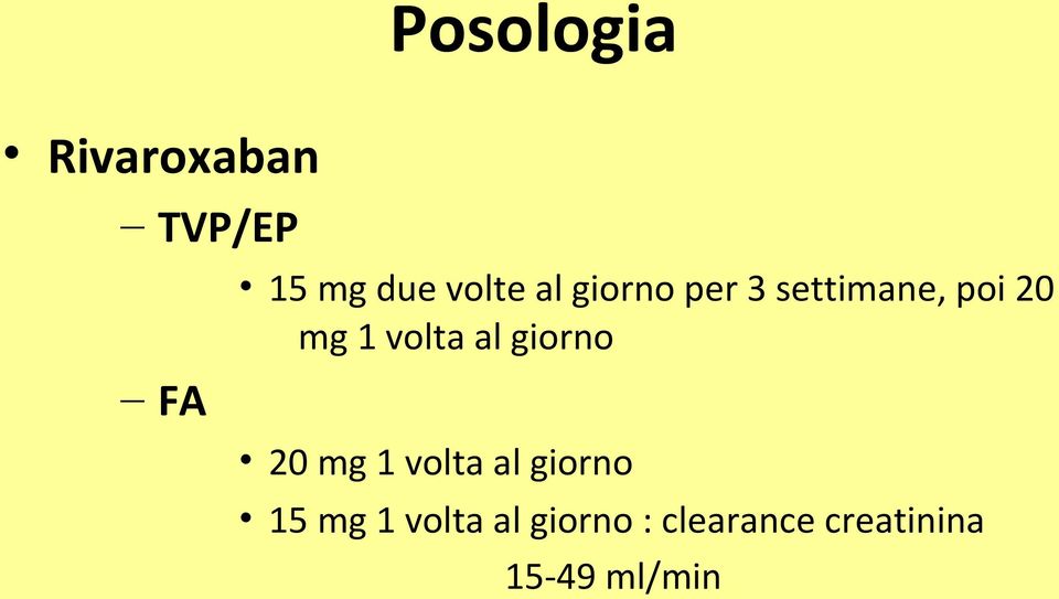 al giorno FA 20 mg 1 volta al giorno 15 mg 1