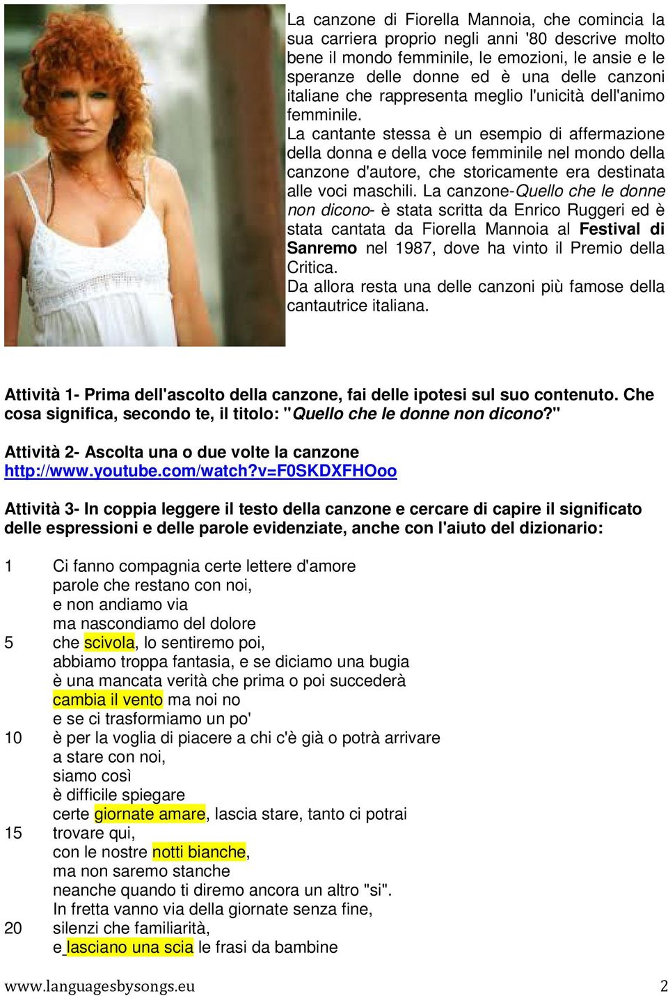 La cantante stessa è un esempio di affermazione della donna e della voce femminile nel mondo della canzone d'autore, che storicamente era destinata alle voci maschili.