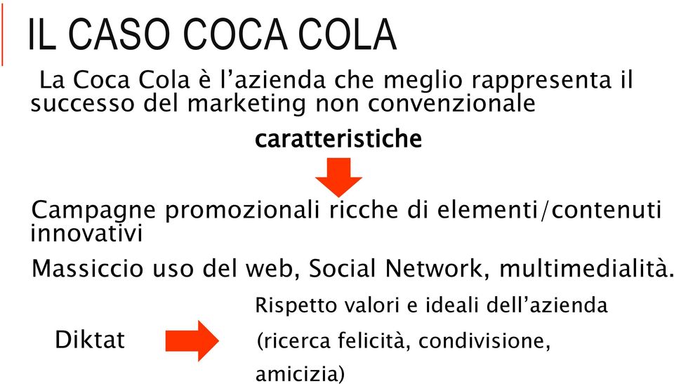 elementi/contenuti innovativi Massiccio uso del web, Social Network,