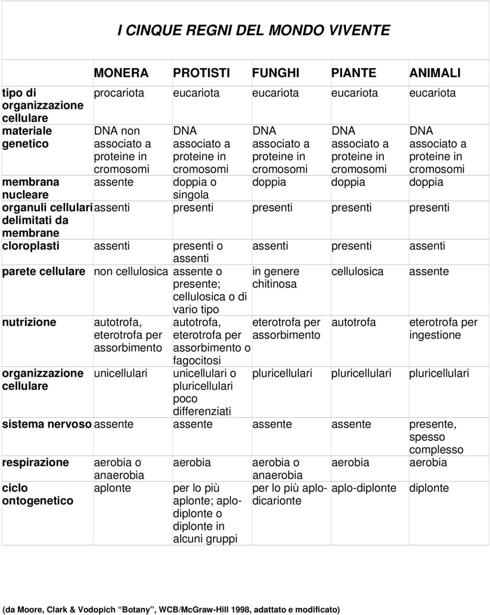 cellulare non cellulosica assente o presente; cellulosica o di vario tipo nutrizione organizzazione cellulare autotrofa, eterotrofa per assorbimento unicellulari autotrofa, eterotrofa per