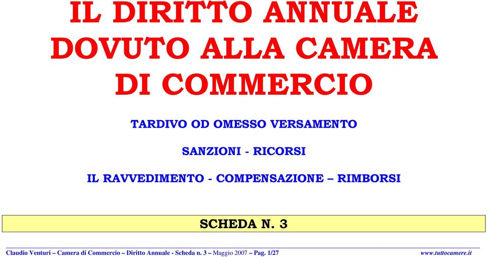 COMPENSAZIONE RIMBORSI SCHEDA N.