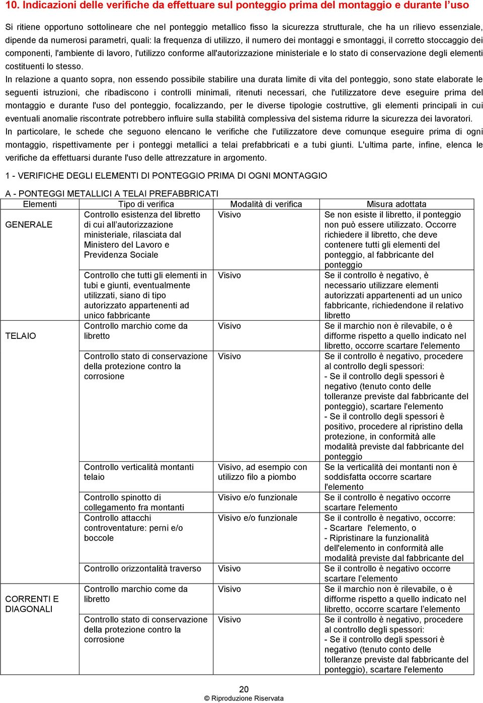 conforme all'autorizzazione ministeriale e lo stato di conservazione degli elementi costituenti lo stesso.