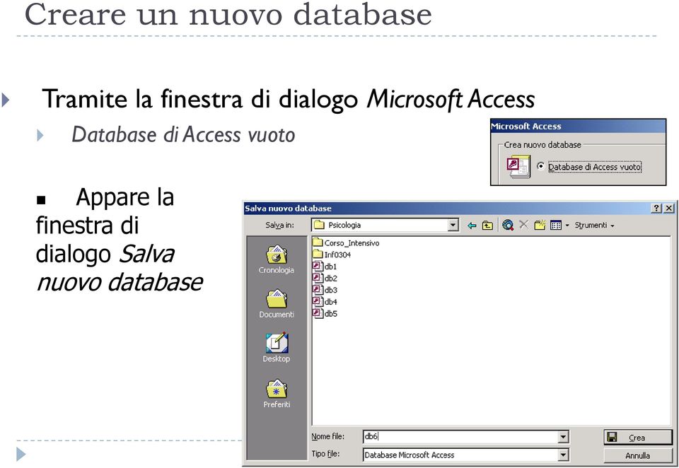 Database di Access vuoto Appare la