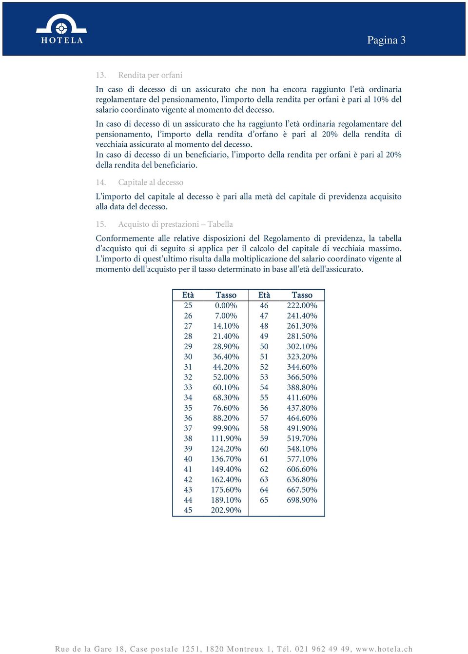 coordinato vigente al momento del decesso.