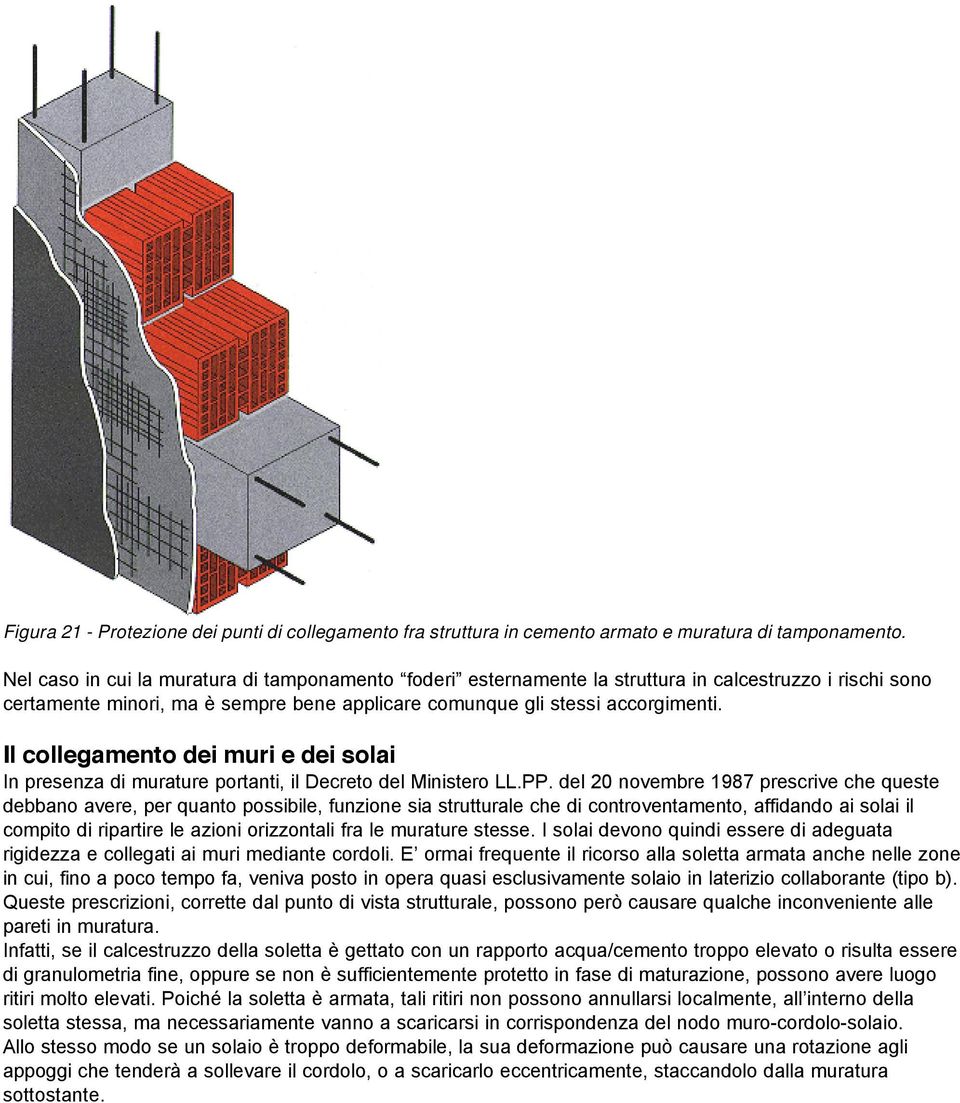Il collegamento dei muri e dei solai In presenza di murature portanti, il Decreto del Ministero LL.PP.