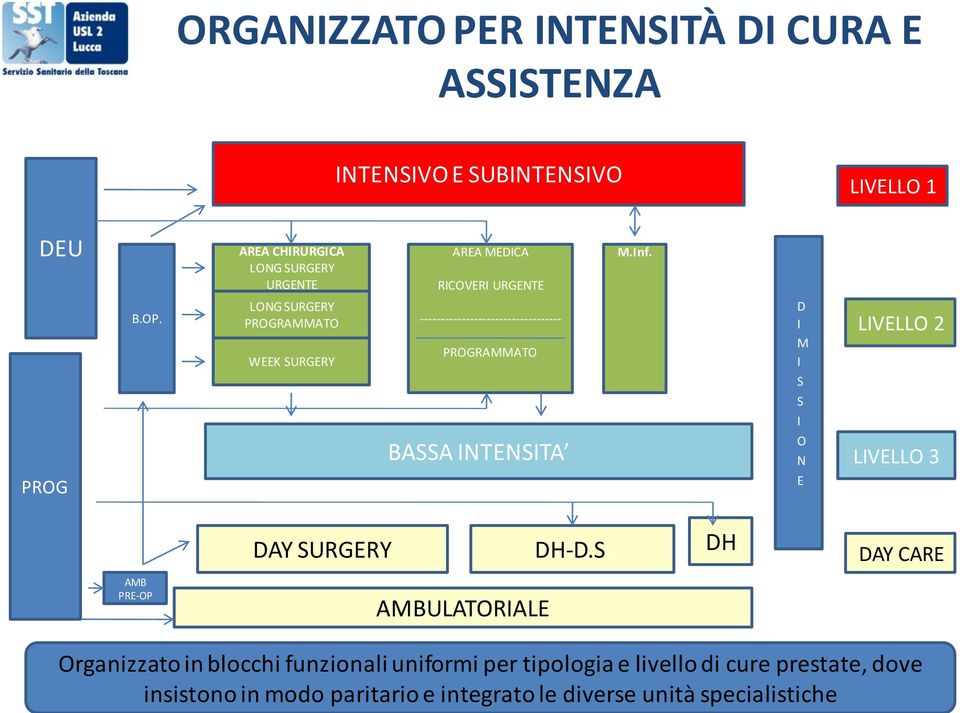 LONG SURGERY PROGRAMMATO WEEK SURGERY ---------------------------------- PROGRAMMATO D I M I LIVELLO 2 S S I BASSA INTENSITA O N