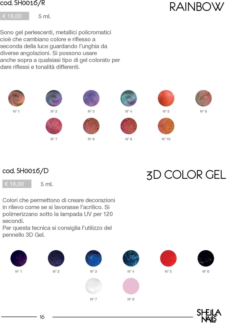 angolazioni. Si possono usare anche sopra a qualsiasi tipo di gel colorato per dare riflessi e tonalità differenti.