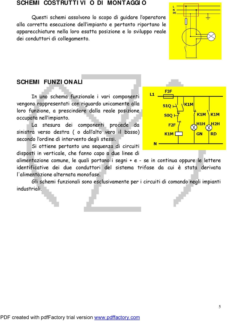 SCHEMI FUNZIONALI In uno schema funzionale i vari componenti vengono rappresentati con riguardo unicamente alla loro funzione, a prescindere dalla reale posizione occupata nell impianto.