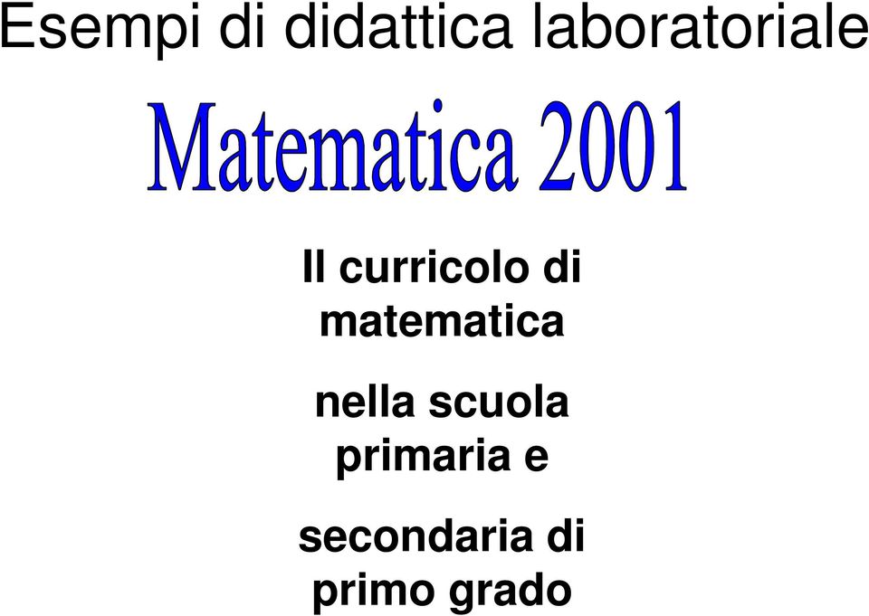 di matematica nella scuola