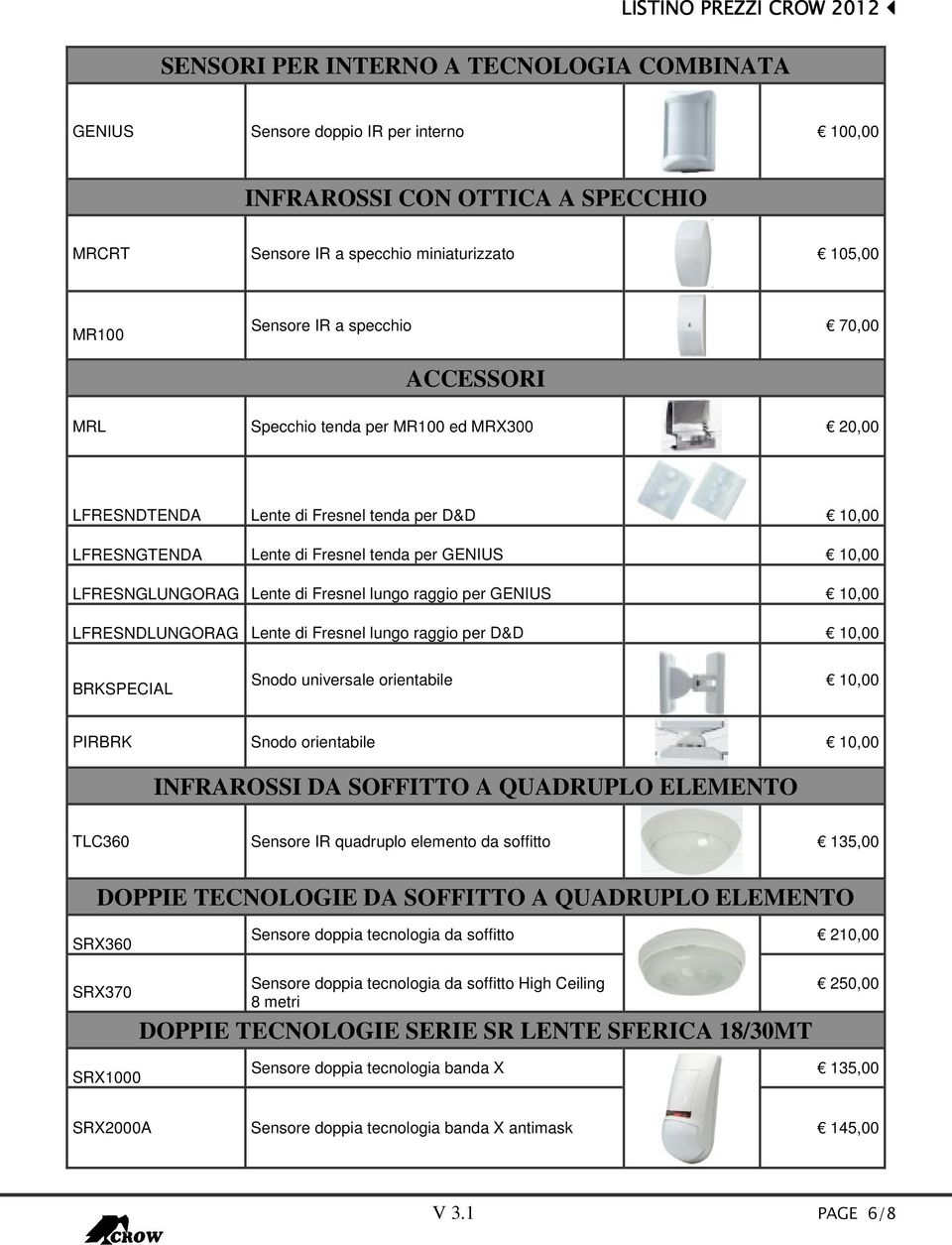 lungo raggio per GENIUS 10,00 LFRESNDLUNGORAG Lente di Fresnel lungo raggio per D&D 10,00 BRKSPECIAL Snodo universale orientabile 10,00 PIRBRK Snodo orientabile 10,00 INFRAROSSI DA SOFFITTO A