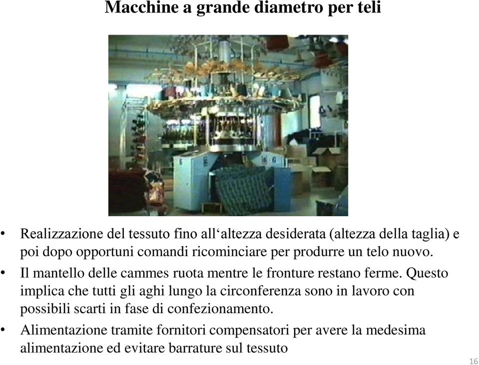 Il mantello delle cammes ruota mentre le fronture restano ferme.