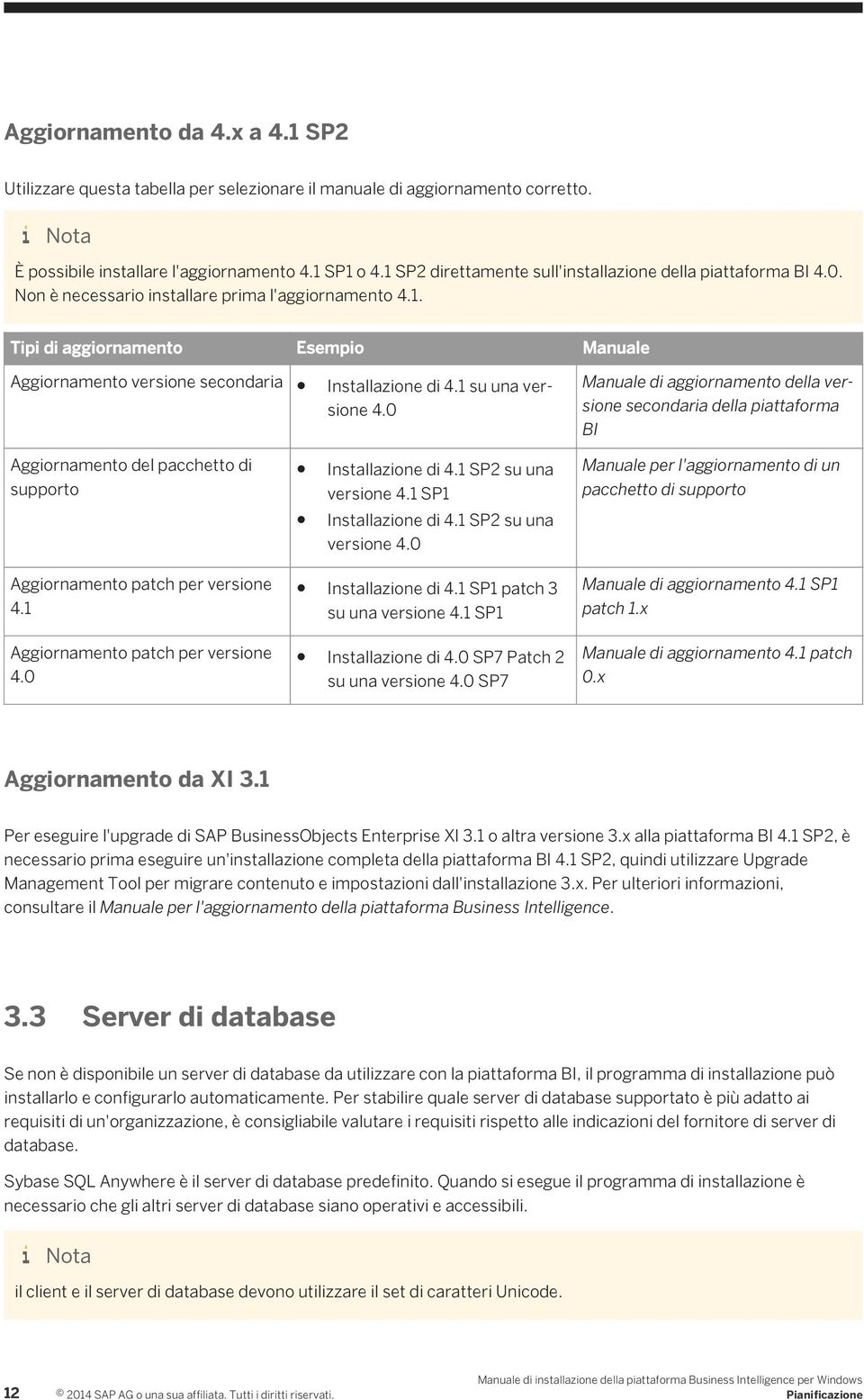 1 su una versione 4.0 Manuale di aggiornamento della versione secondaria della piattaforma BI Aggiornamento del pacchetto di supporto Installazione di 4.1 SP2 su una versione 4.