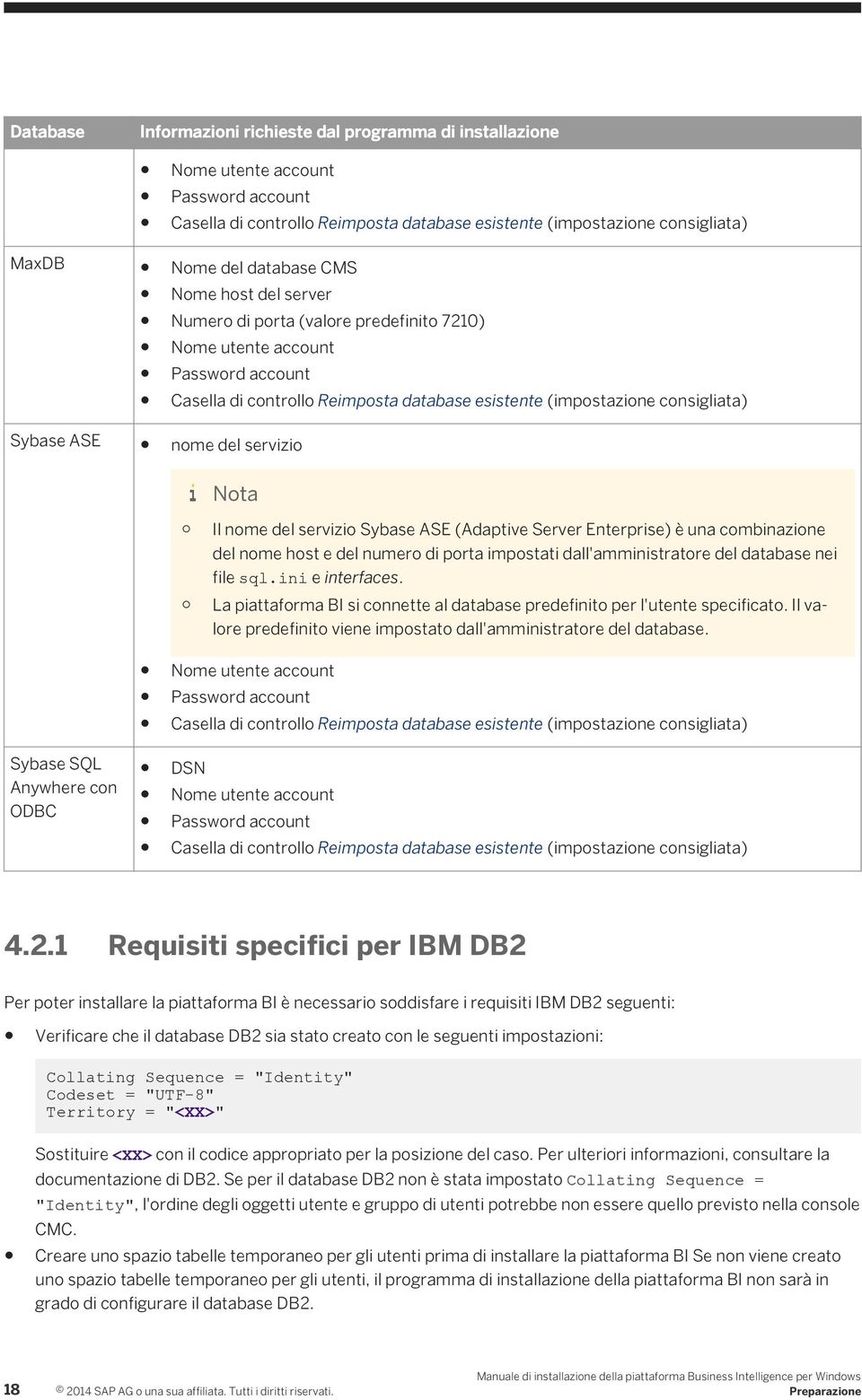 ASE nome del servizio Il nome del servizio Sybase ASE (Adaptive Server Enterprise) è una combinazione del nome host e del numero di porta impostati dall'amministratore del database nei file sql.