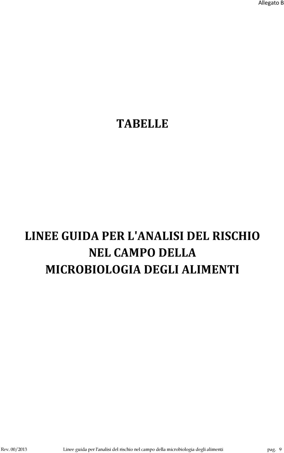 00/0 Linee guida per l'analisi del rischio