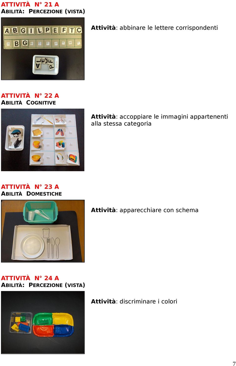 appartenenti alla stessa categoria ATTIVITÀ N 23 A DOMESTICHE Attività: