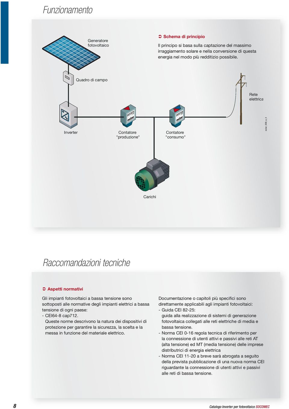 bassa tensione sono sottoposti alle normative degli impianti elettrici a bassa tensione di ogni paese: - CEI64-8 cap712.