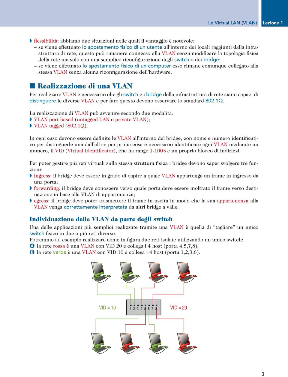 lo spostamento fisico di un computer esso rimane comunque collegato alla stessa VLAN senza alcuna riconfigurazione dell hardware.