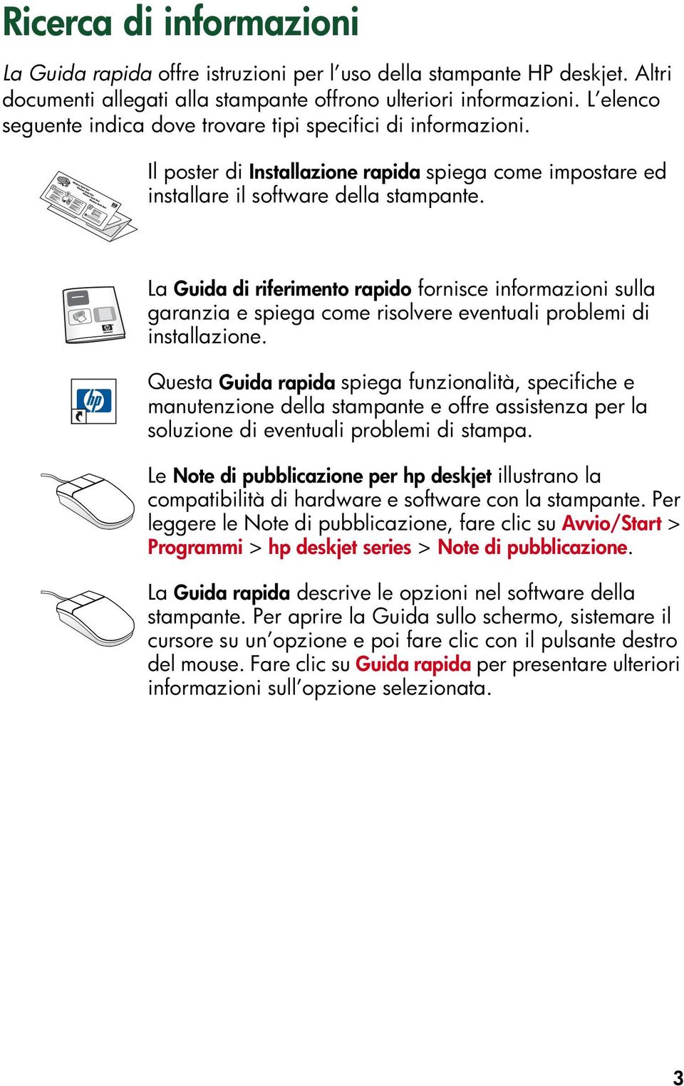 La Guida di riferimento rapido fornisce informazioni sulla garanzia e spiega come risolvere eventuali problemi di installazione.