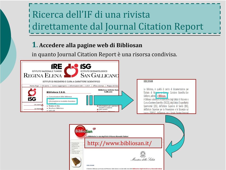 Accedere alla pagine web di Bibliosan in quanto