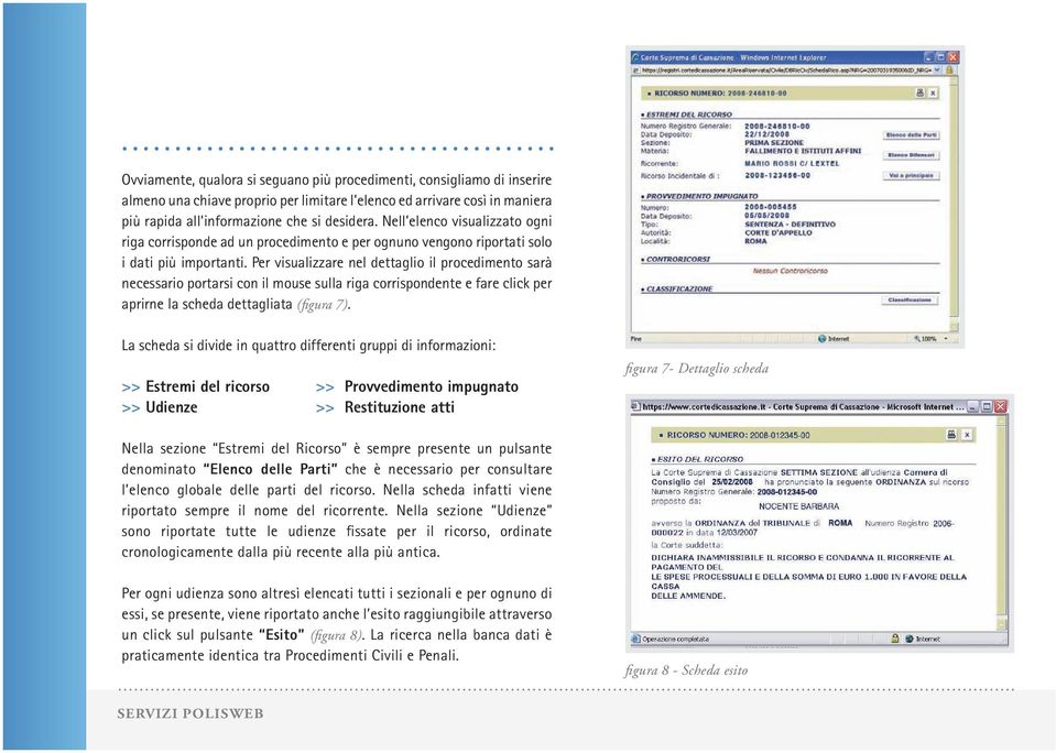 Per visualizzare nel dettaglio il procedimento sarà necessario portarsi con il mouse sulla riga corrispondente e fare click per aprirne la scheda dettagliata (figura 7).