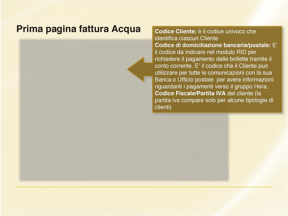 E il codice che il Cliente può utilizzare per tutte le comunicazioni con la sua Banca o Ufficio postale per avere