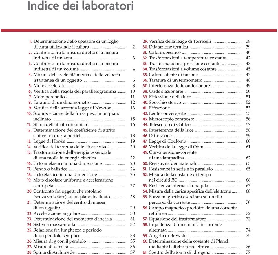 Verifica della regola del parallelogramma... 10 7. Moto parabolico... 11 8. Taratura di un dinamometro... 1 9. Verifica della seconda legge di Newton... 13 10.