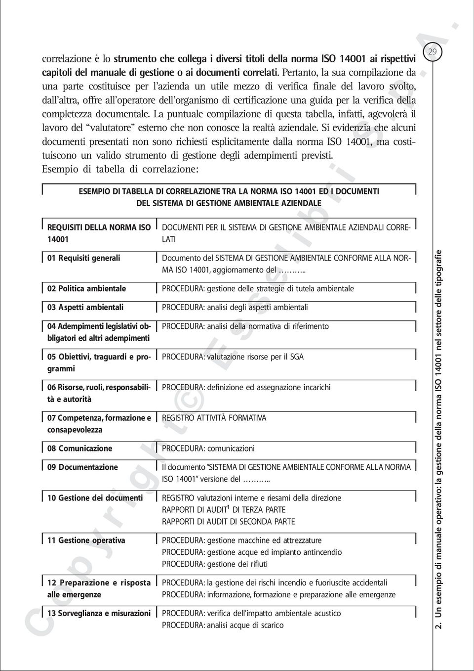 per la verifica della completezza documentale. La puntuale compilazione di questa tabella, infatti, agevolerà il lavoro del valutatore esterno che non conosce la realtà aziendale.